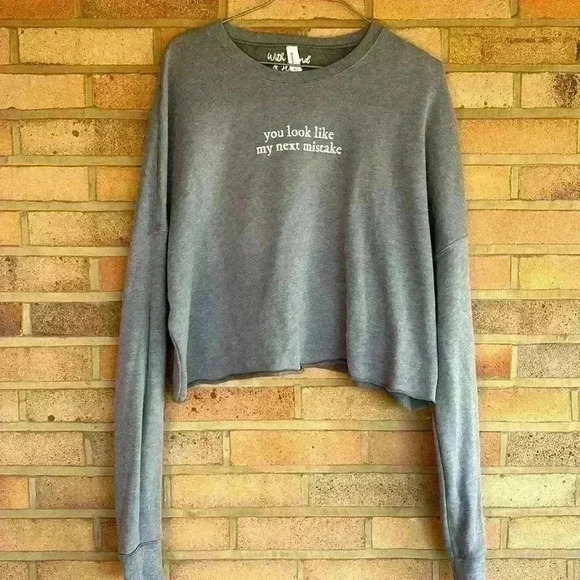 Bella Canvas Tops - Bella + Canvas fleece collection long sleeve crew neck graphic crop sweatshirt